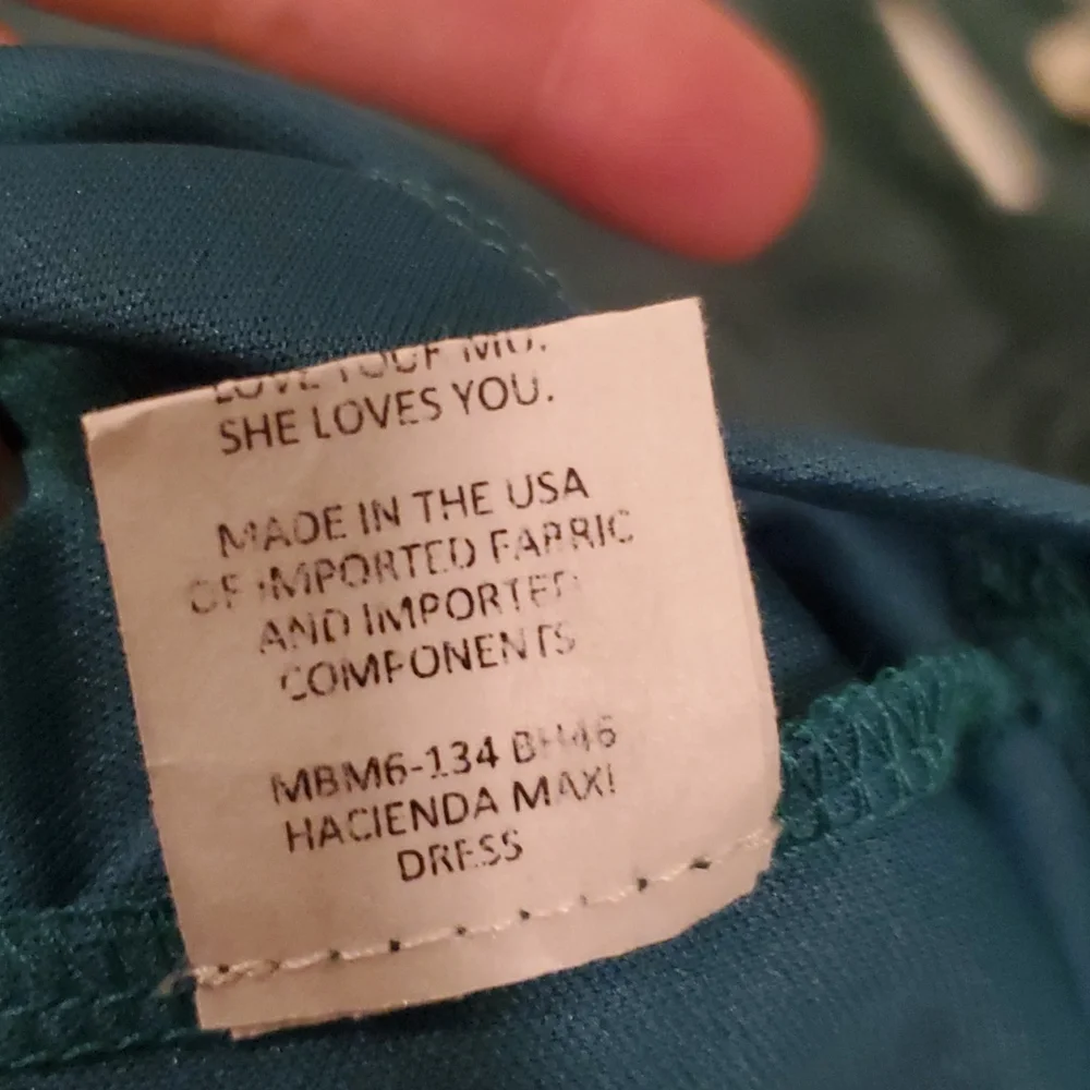 Hacienda maxi dress green side slits - Picture 5 of 5